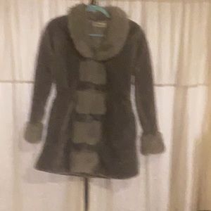 Grey & Silver Faux Fur Coat